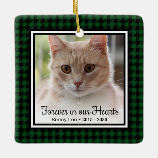 Kat 'Forever In Our Hearts' Keramisch Ornament (Voorkant)