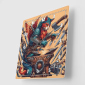 Kat Forging wapens in fantasie workshop Vierkante Klok (Hoek)