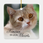 Kat Foto Altijd in Onze Hart Keramisch Ornament (Achterkant)
