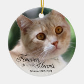 Kat Foto Altijd in Onze Hartjes Keramisch Ornament (Voorkant)