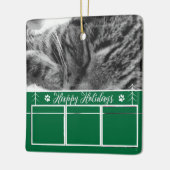 Kat Foto Collage Green-kerstversiering Keramisch Ornament (Links)