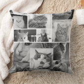 Kat Foto Collage Kussen | Zwart en Witte Kat (Deken)