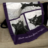 Kat Foto Collage Paars Pet Fleece Blanket Deken
