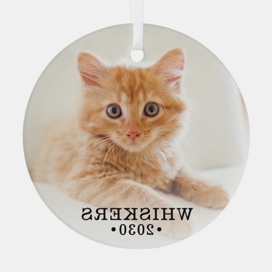 Kat Foto Glas Ornament (Achterkant)