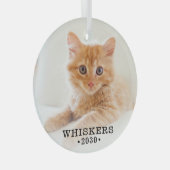 Kat Foto Glas Ornament (Voorkant Rechts)