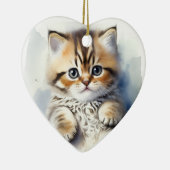 Kat Foto Hartvorm Keramisch Ornament (Rechts)