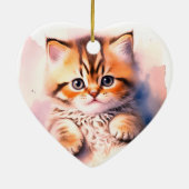 Kat Foto Hartvorm Keramisch Ornament (Achterkant)