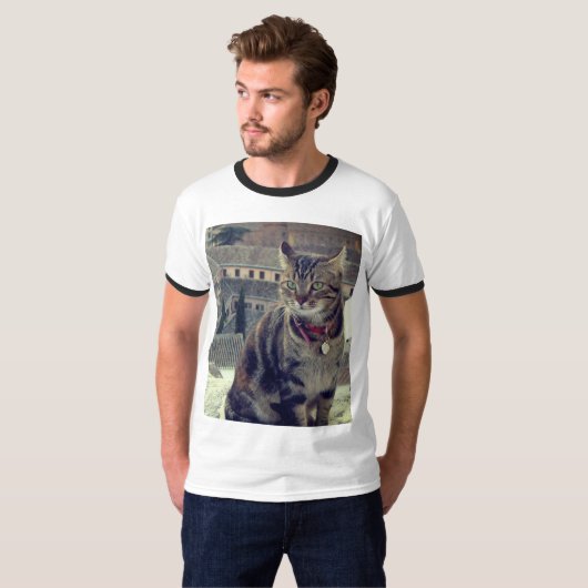 Kat Foto Mannen T-shirt (Voorkant volledig)