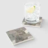 Kat Foto Marmeren Steen Onderzetter (Zijkant)