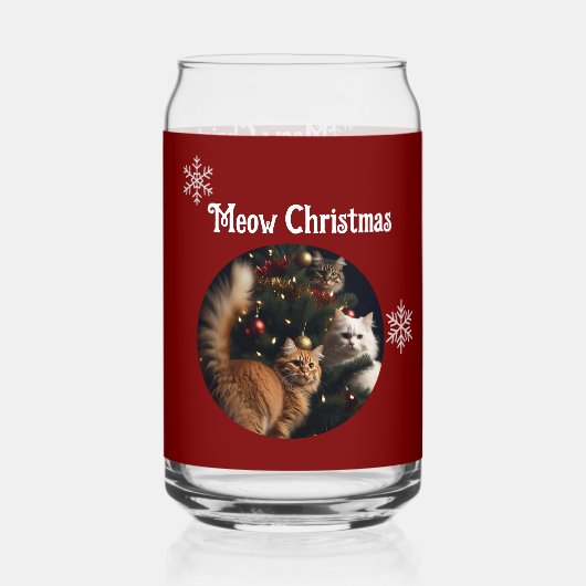 Kat Foto, Meow Kerstmis, aanpassen Blikvorm Glas (Voorkant)