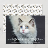 Kat Foto | Meowy Kerstmis Feestdagenkaart (Voorkant / Achterkant)