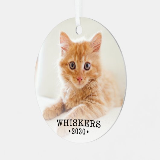 Kat Foto Metalen Ornament (Voorkant links)