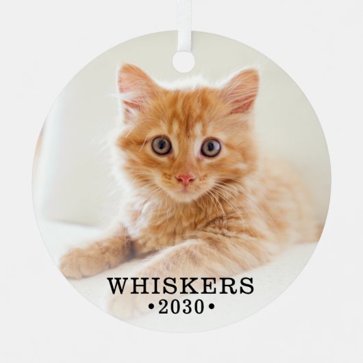 Kat Foto Metalen Ornament (Voorkant)
