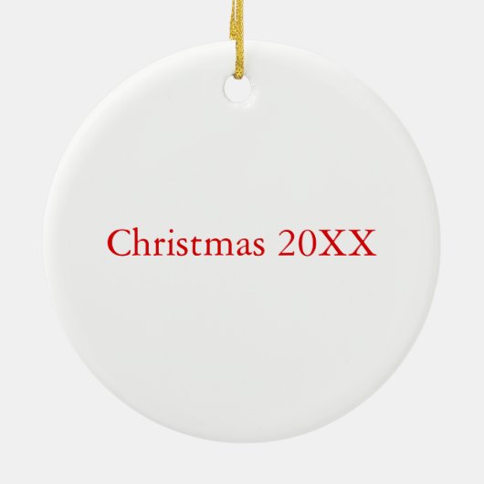 Kat Foto Rood Naam Eenvoudig kerstfeest Keramisch Ornament (Achterkant)