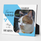 Kat Foto Sympathie Keepsake Pet Memorial blauw Fotoplaat (Zijkant)