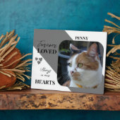 Kat Foto Sympathie Keepsake Pet Memorial grijs Fotoplaat (Zijkant)