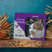 Kat Foto Sympathie Keepsake Pet Memorial paarse Fotoplaat (Zijkant)