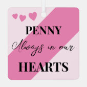 Kat Foto Sympathie Keepsake Pet Memorial roze Metalen Ornament (Achterkant)