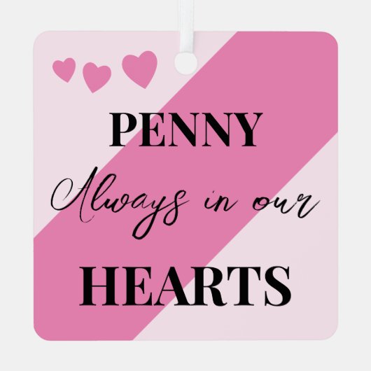 Kat Foto Sympathie Keepsake Pet Memorial roze Metalen Ornament (Achterkant)