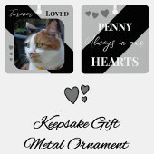 Kat Foto Sympathie Keepsake Pet Memorial zwart Metalen Ornament