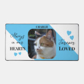 Kat Foto Sympathie Pet Memorial blauw Bureaumat (Voorkant)