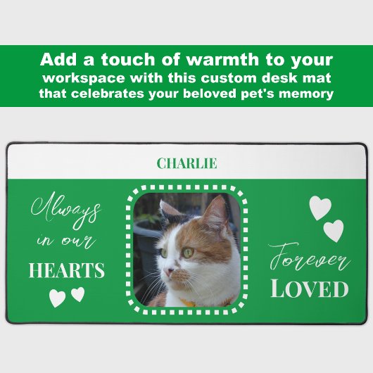 Kat Foto Sympathie Pet Memorial groen Bureaumat