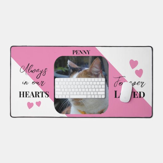Kat Foto Sympathie Pet Memorial roze Bureaumat (Keyboard & Muis)