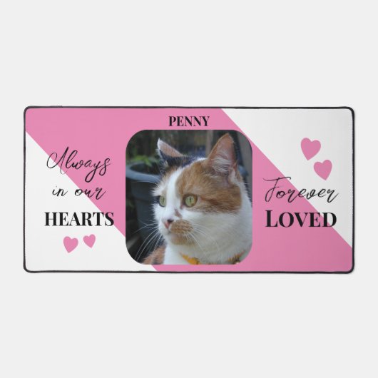 Kat Foto Sympathie Pet Memorial roze Bureaumat (Voorkant)