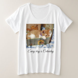 Kat Foto Voor, Achter Hart Poot, Grote Maat T-shirt