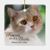 Kat Foto Voor Altijd in Ons Hart Keramisch Ornament (Achterkant)