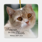 Kat Foto Voor Altijd in Ons Hart Keramisch Ornament (Voorkant)