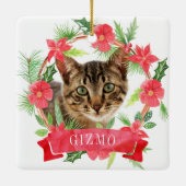 Kat Foto Waterverf Krans Keramisch Ornament (Achterkant)