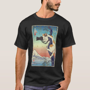 Kat Fotograaf Ukiyo E Kat Samurai Fotograferen T-shirt