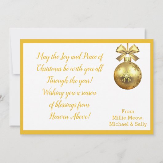 Kat-fotografie voor prettige kerstmis feestdagenkaart (Achterkant)