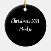 Kat-fotokerstmis Keramisch Ornament (Achterkant)