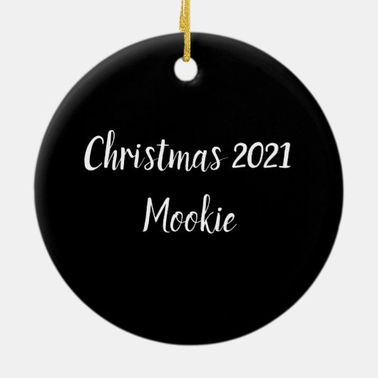 Kat-fotokerstmis Keramisch Ornament (Achterkant)