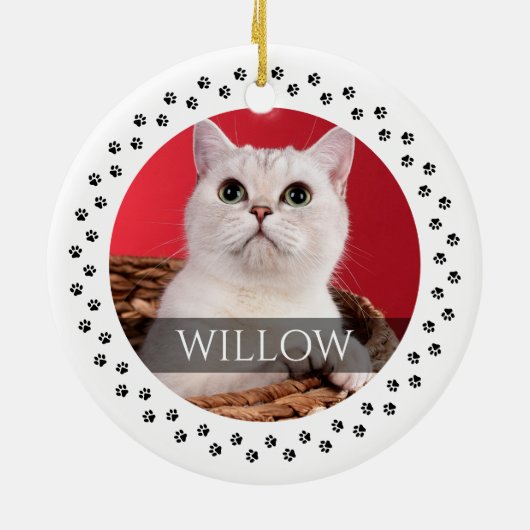 Kat Fotoversiering - Aangepaste toetsencombinatie Keramisch Ornament (Achterkant)