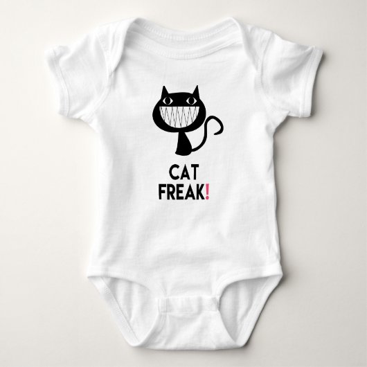 Kat Freak! Fun Baby Jersey Bodysuit (Voorkant)