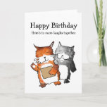 Kat Friends Birthday-kaart Kaart<br><div class="desc">Goede tijden samen</div>