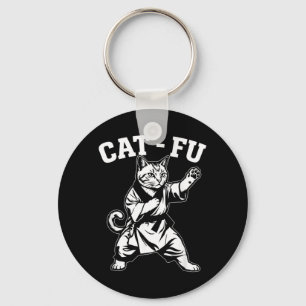 Kat-Fu Kung Fu Kat Martial Arts Kitten Retro Dojo Sleutelhanger