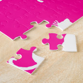 Kat Fun Voor Altijd Whimsical Cats Fuchsia Legpuzzel (Zijkant)