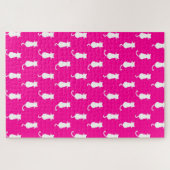 Kat Fun Voor Altijd Whimsical Cats Fuchsia Legpuzzel (Horizontaal)