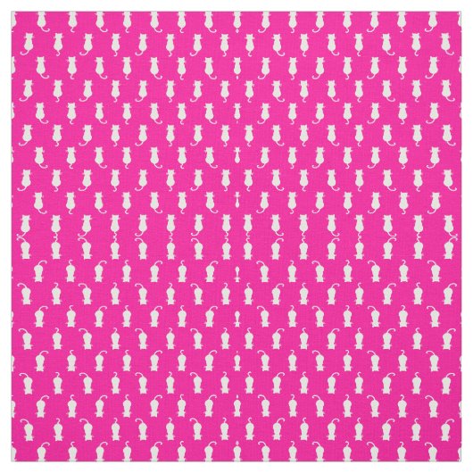 Kat Fun Voor Altijd Whimsical Cats Fuchsia Stof (Swatch)