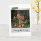 Kat Funny Birthday Card Kaart (Gele Bloem)