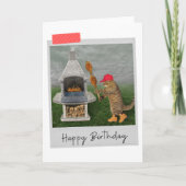 Kat Funny Birthday Card Kaart (Voorkant)