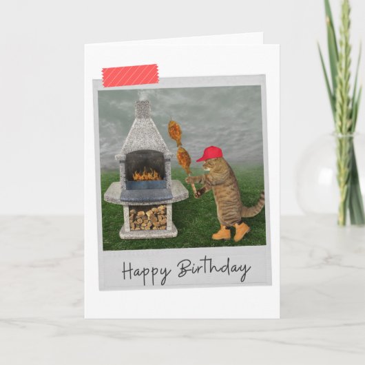 Kat Funny Birthday Card Kaart (Voorkant)