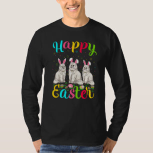 Kat Funny Paaseieren Bunny Persian Cat Happy East T-shirt