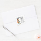 Kat gaat naar de wasserij vierkante sticker (Envelop)