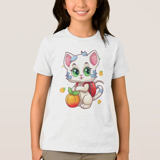 Kat gaat naar school-85241 Tri-Blend shirt (Voorkant)