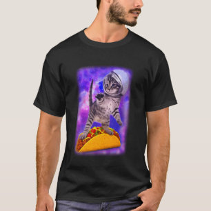 Kat Galaxy Vliegende Tacos Ruimte Kitty Avontuur T-shirt